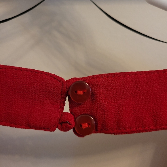 Raspberry red crepe mini dress - Picture 5 of 9